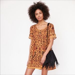 Ecote Amethyst Yellow Boho Floral Frock Dress